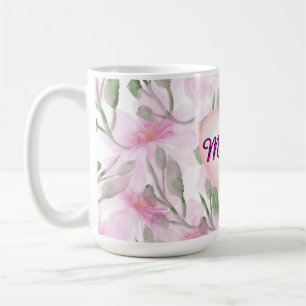 Caneca De Café Presente floral em aquarela personalizado e custom