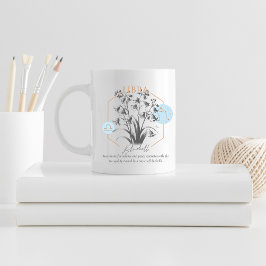 Caneca De Café Presente Floral Libra Zodíaco Bluebell Astrologia