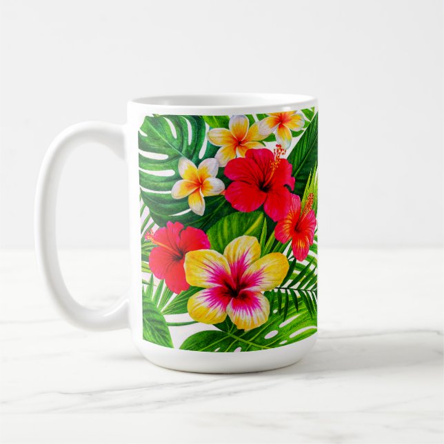 Caneca De Café Presente Floral Tropical (Esquerda)