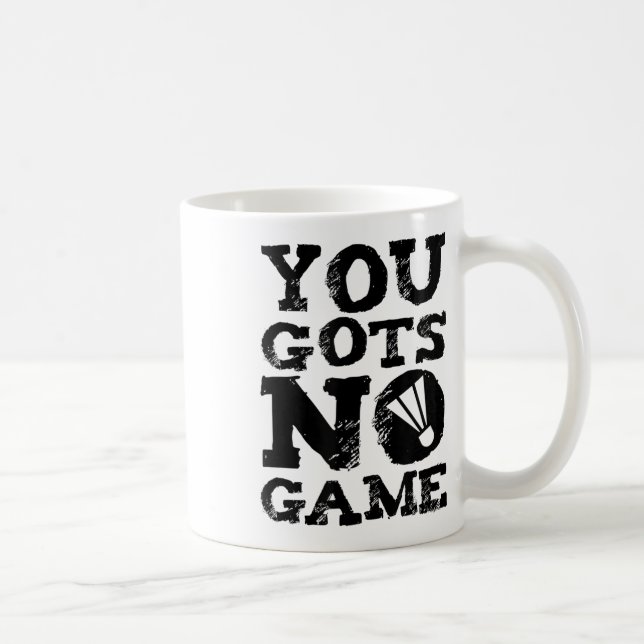 Caneca De Café Presente Gráfico Atitude de Jogador de Badminton  (Direita)