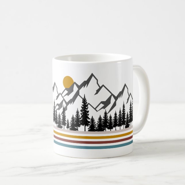 Caneca De Café Presente gráfico de montanhas (Frente Esquerda)