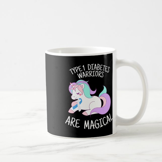 Caneca De Café Presente Guerreiro de Diabetes Unicórnio (Direita)