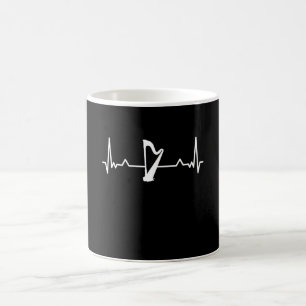 Caneca De Café Presente Harp Classic Music Heartbeat