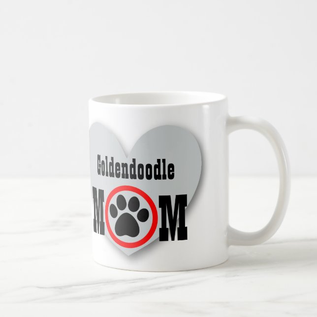 Caneca De Café Presente HY4 do impressão da pata do amante do cão (Direita)