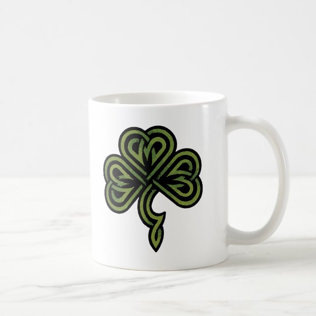Caneca De Café Presente irlandês do trevo (Direita)