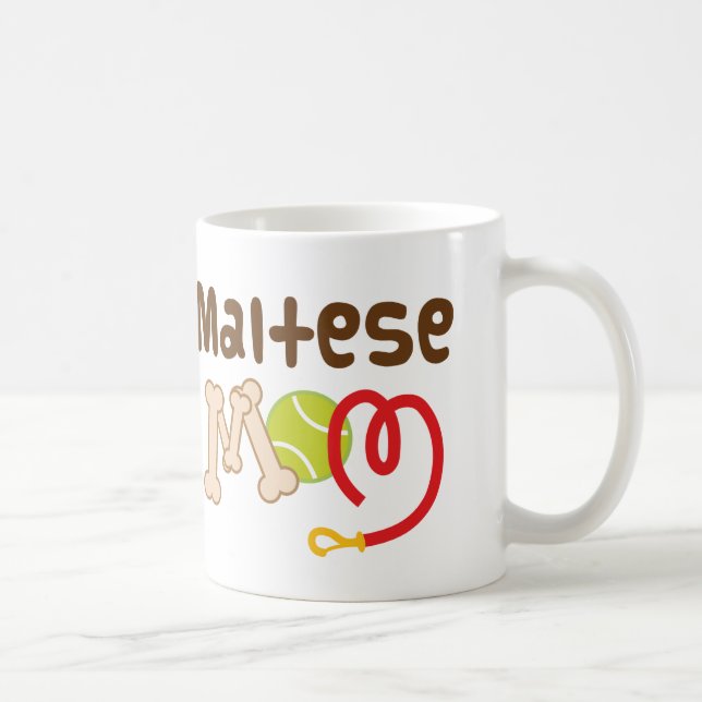 Caneca De Café Presente maltês da mamã (raça do cão) (Direita)