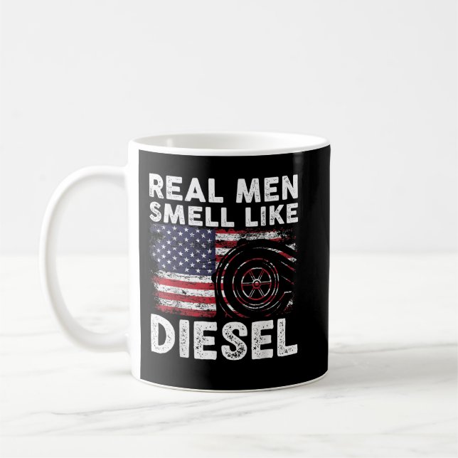 Caneca De Café Presente Mecânico Diesel Engraçado, Homens Reais C (Esquerda)