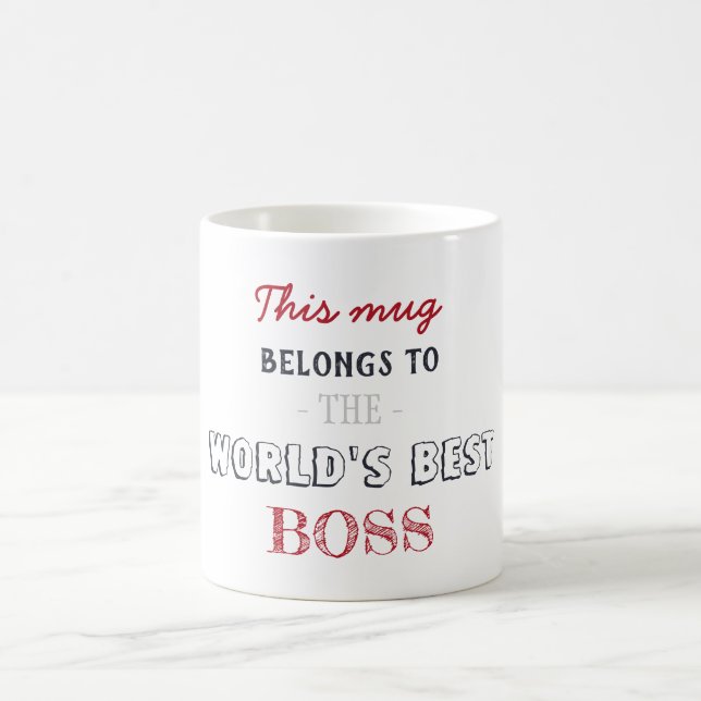 Caneca De Café Presente Minimalista Melhor Chefe (Centro)