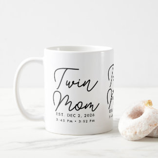 Caneca De Café Presente Mínimo para Mãe de Gêmeos Estabelecida