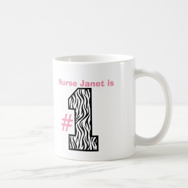 Caneca De Café Presente modelado grande do número da ENFERMEIRA (Direita)