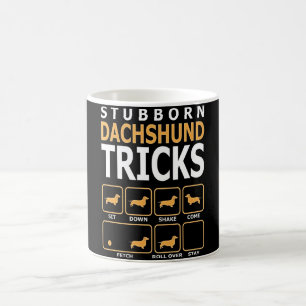Caneca De Café Presente no cão   Truques Dachshund Stubborn