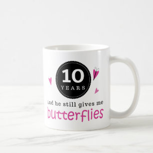 Caneca De Café Presente para a 10o borboleta do aniversário de