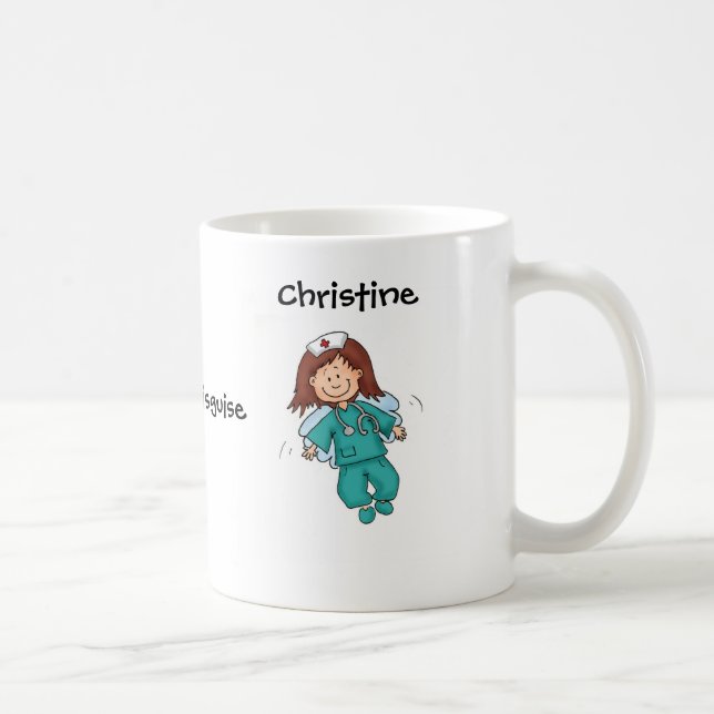Caneca De Café Presente para a enfermeira - anjo no disfarce (Direita)