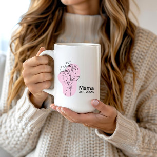 Caneca De Café Presente para a mãe - Mug Mug com data estabelecid