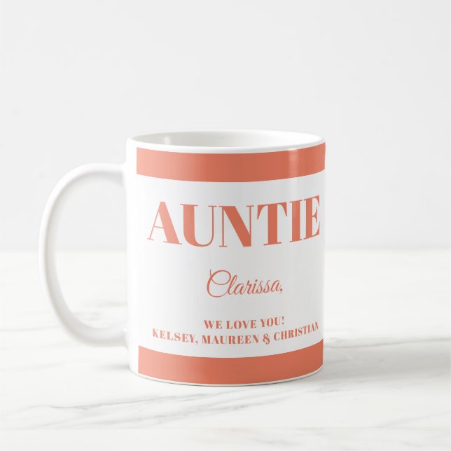Caneca De Café Presente para a Tia com Nomes  (Esquerda)