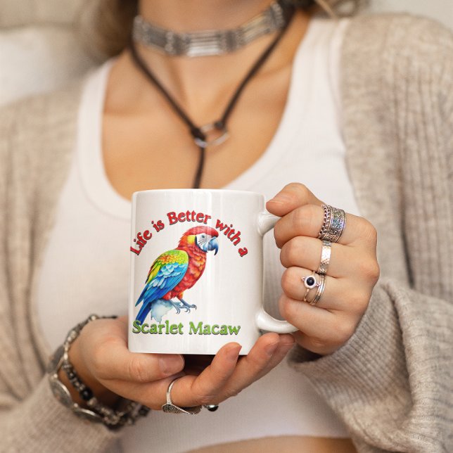 Caneca De Café Presente para Amantes de Café com Papagaio Arara-v (Criador carregado)