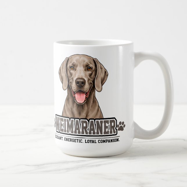 Caneca De Café 🐾 Presente para Amantes de Weimaraner 🐾 (Direita)
