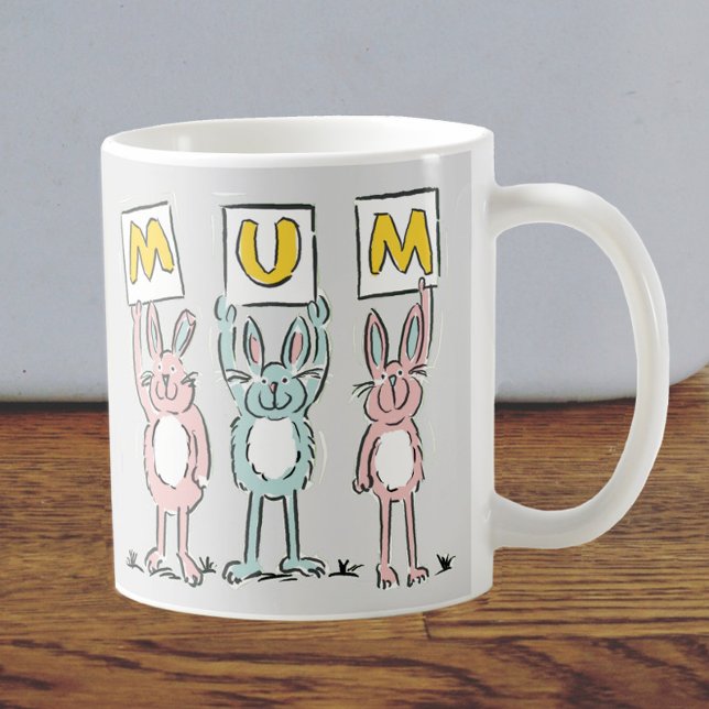 Caneca De Café Presente para Design de Coelhos Divertidos de Mãe (Criador carregado)