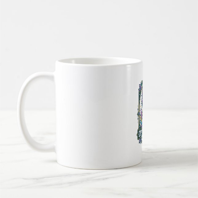 Caneca De Café Presente para Mãe de Gato com Cristal Gemstone - C (Esquerda)