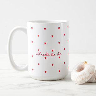 Caneca De Café Presente Para Noiva Bridal Shower Corações Vermelh