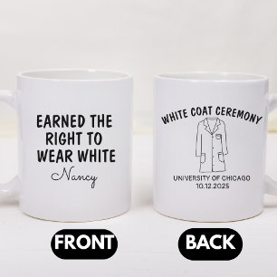 Caneca De Café Presente para Novo Médico, Jaleco Branco Personali