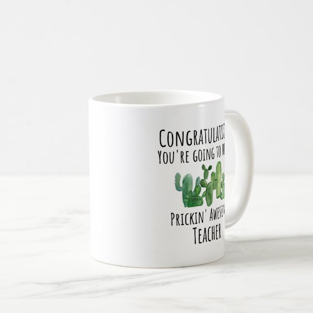 Caneca De Café Presente para novos Parabéns futuros de professore (Frente Esquerda)