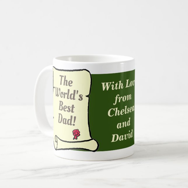 Caneca De Café Presente para o Papai Personalizar. (Frente Esquerda)