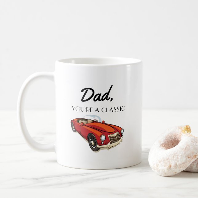 Caneca De Café Presente para Padre Retro Clássico Carro (Com Donut)
