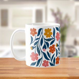 Caneca De Café Presente para Professor de Arte Popular Floral Boh