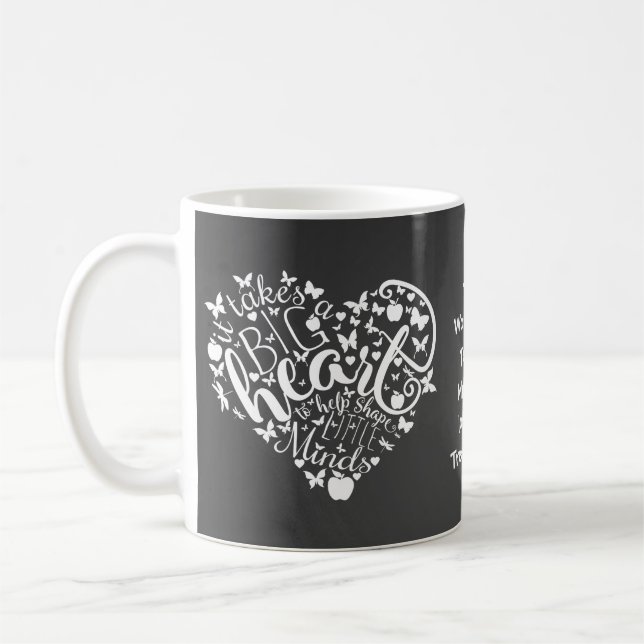 Caneca De Café Presente para professor de coração grande natal (Esquerda)