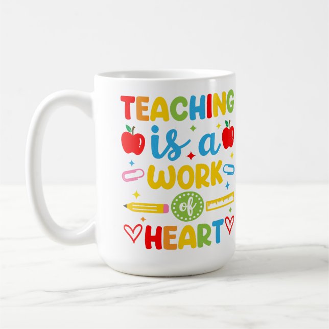 Caneca De Café Presente para professor: Ensinar é um trabalho do  (Esquerda)