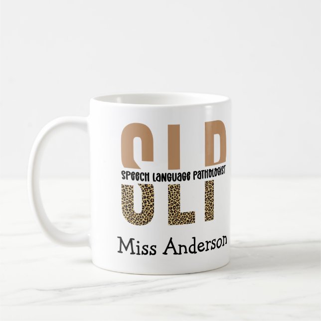 Caneca De Café Presente patologista de língua de fala do SLP pers (Esquerda)
