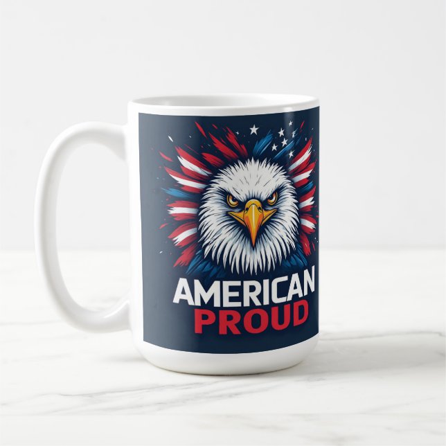 Caneca De Café Presente Patriótico Bandeira dos EUA Orgulho Ameri (Esquerda)