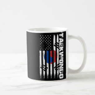 Caneca De Café Presente Patriótico Coreano Americano Taekwondo