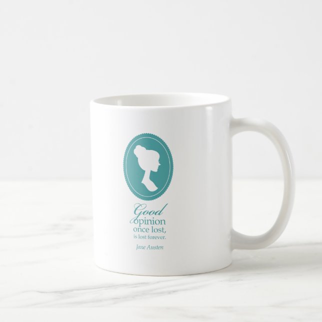 Caneca De Café Presente perdido das citações de Jane Austen boa (Direita)