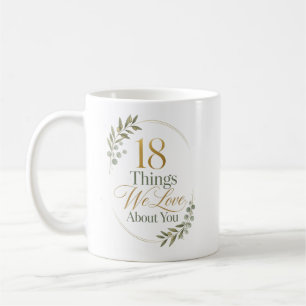Caneca De Café Presente Personalizado 18 Coisas que Amamos em Voc
