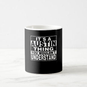 Caneca De Café Presente Personalizado AUSTIN Sobrenome