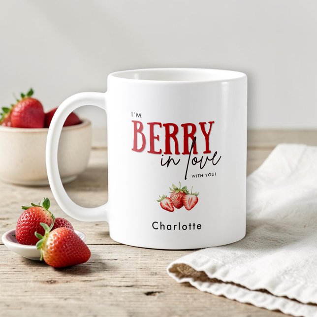 Caneca De Café Presente personalizado Berry in Love (Criador carregado)