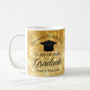 Caneca De Café Presente Personalizado Chic do Formando Sparkle Do