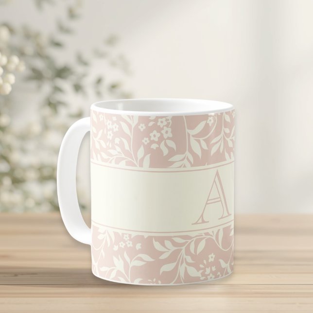 Caneca De Café Presente Personalizado com Floral Rosa Antigo (Criador carregado)