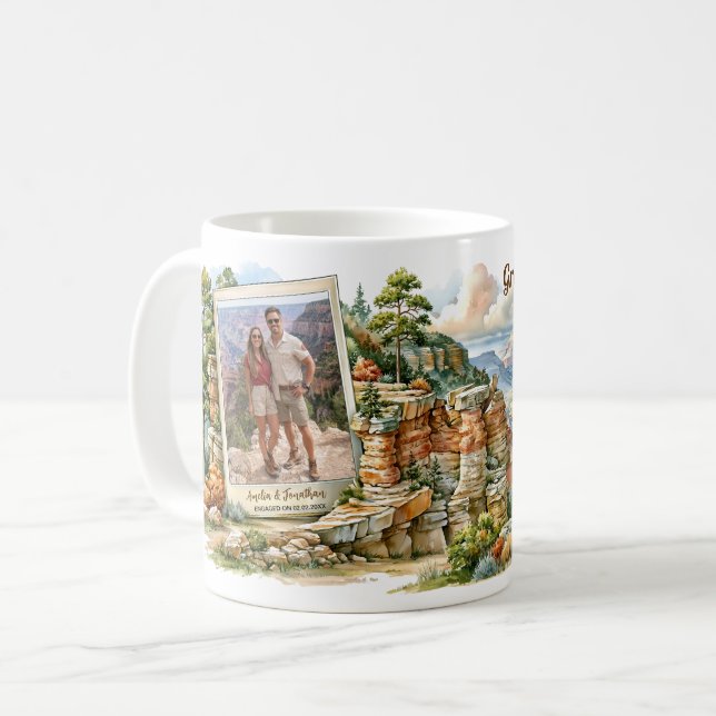 Caneca De Café Presente Personalizado com Foto e Nome de Viagem a (Frente Esquerda)