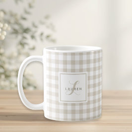 Caneca De Café Presente Personalizado com Inicial e Nome em Xadre