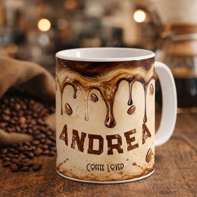 Caneca De Café Presente Personalizado com Nome em Arte de Café Go (Criador carregado)