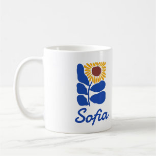 Caneca De Café Presente Personalizado com Nome Floral Retro Perso