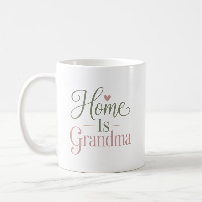 Caneca De Café Presente Personalizado com o Nome da Vovó Casa é d (Esquerda)