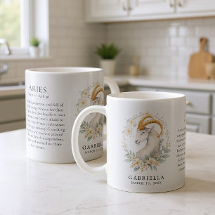 Caneca De Café Presente Personalizado com o Signo de Áries