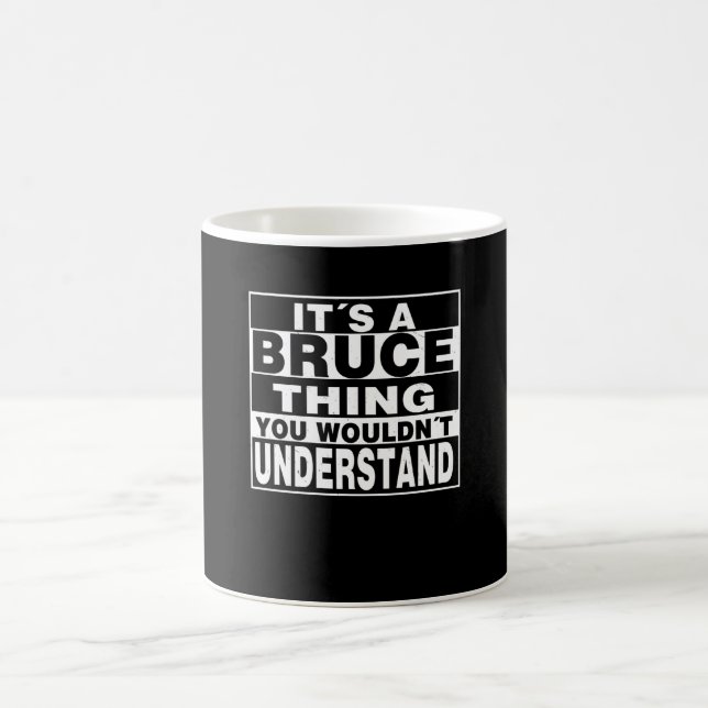 Caneca De Café Presente Personalizado com Sobrenome BRUCE (Centro)