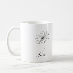 Caneca De Café Presente Personalizado da Flor de Nascimento Cosmo