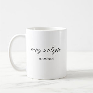Caneca De Café Presente Personalizado Data de Casamento Noiva Sen