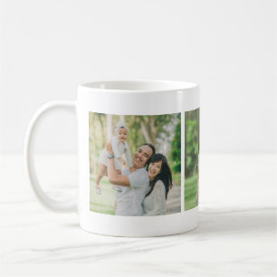 Caneca De Café Presente Personalizado de 3 Fotos